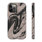 Taupe and Black Marble iPhone Case