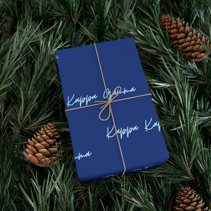 Light Blue Kappa Kappa Gamma on Dark Blue Gift Wrapping Paper