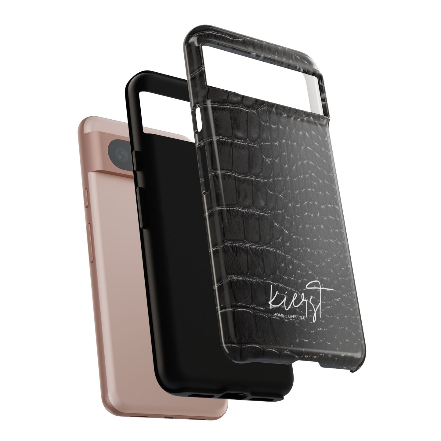 Black Crocodile Print Google Pixel Phone Case