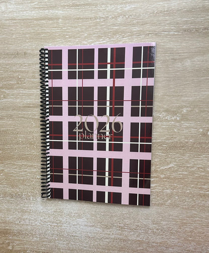 2026 Lifestyle Planner - Signature Pink and Velvet Noir Plaid
