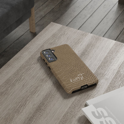 Tan Alligator Print Samsung Galaxy Phone Case | Subtle Statement, Everyday Style