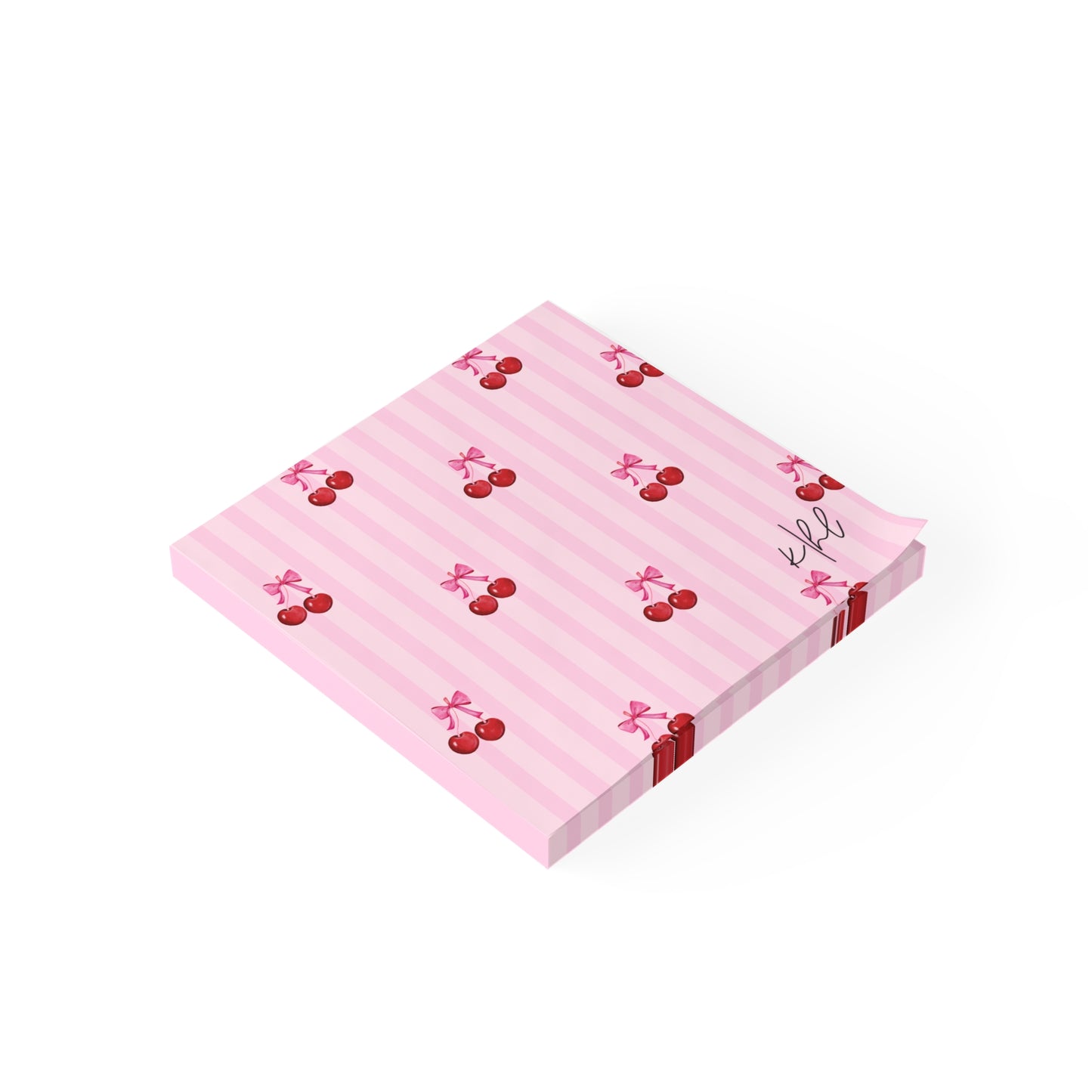 Cherries on Pink Stripes Post-it® Note Pad
