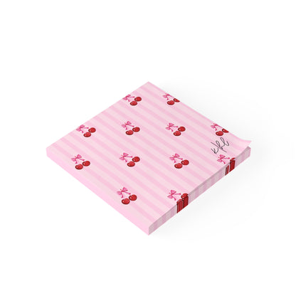 Cherries on Pink Stripes Post-it® Note Pad