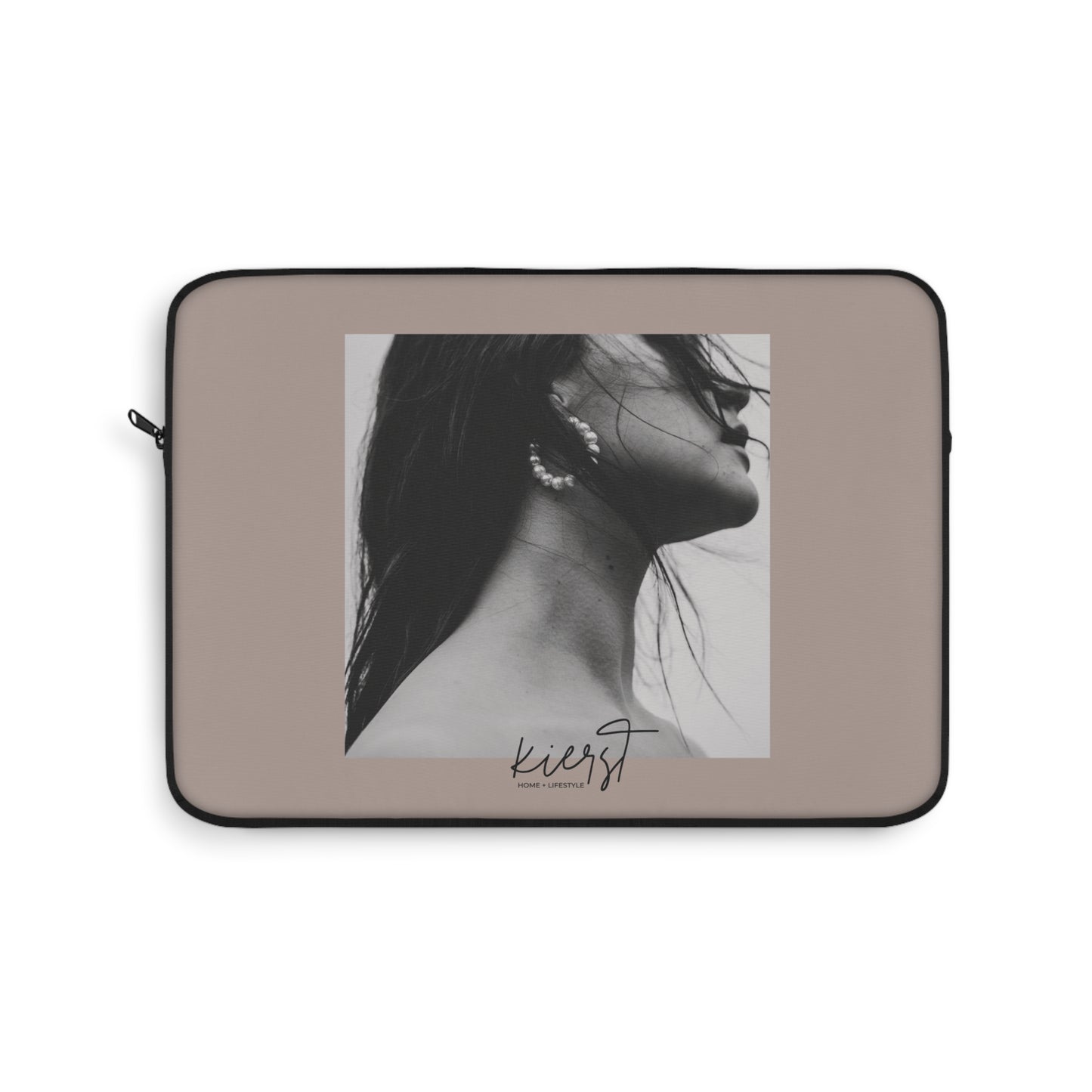 Black & White Fashion Portrait Laptop Sleeve | Editorial-Inspired Office Style