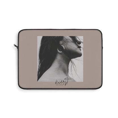Black & White Fashion Portrait Laptop Sleeve | Editorial-Inspired Office Style
