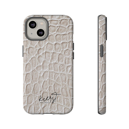 Cream Reptile Print iPhone Case