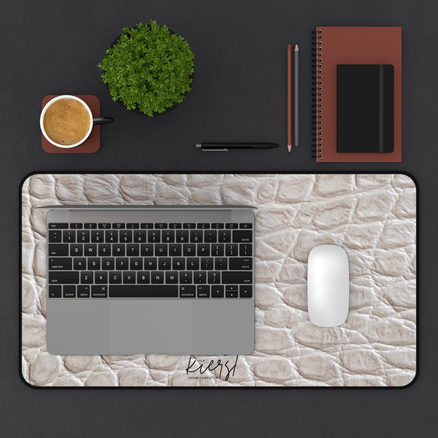 Cream Reptile Print Desk Mat