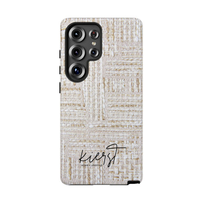 Cream + Gold Tweed Print Samsung Galaxy Phone Case