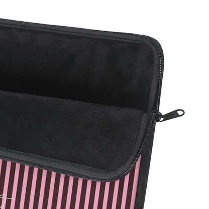 Signature Velvet Noir + Pink Stripes Laptop Sleeve