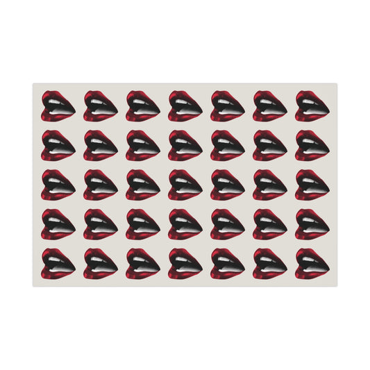 Vintage Inspired Red Lip Newspaper Detail Gift Wrapping Paper