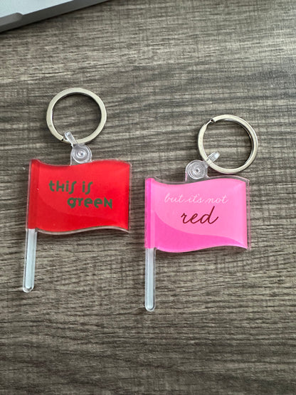 Red Flag Acrylic Keychains