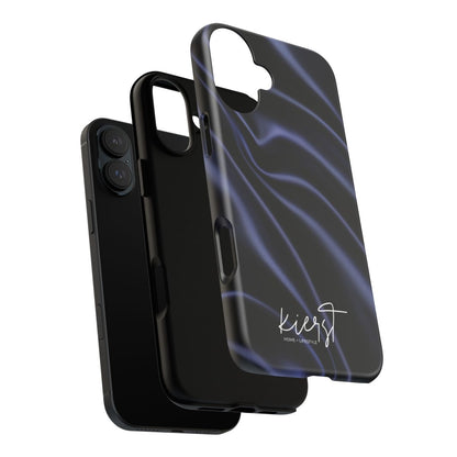 Navy Silk Print iPhone Case