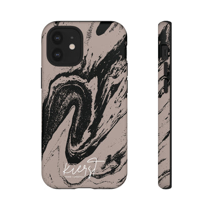 Taupe and Black Marble iPhone Case