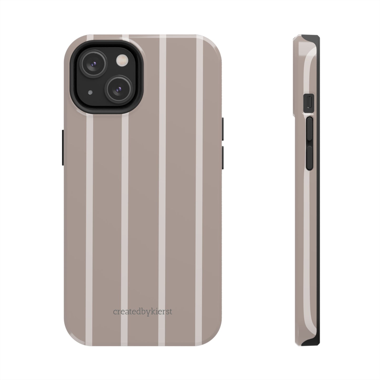 Cream and Brown Vertical Striped iPhone Case