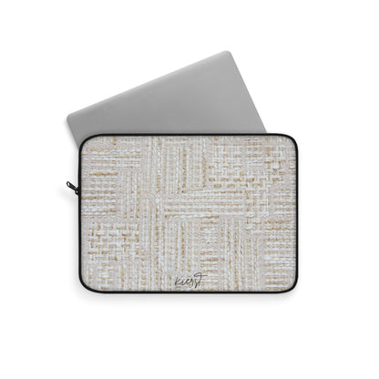 Cream + Gold Tweed Print Laptop Sleeve