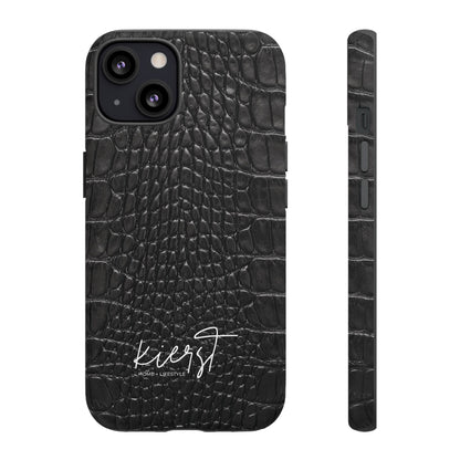 Black Alligator Print iPhone Case