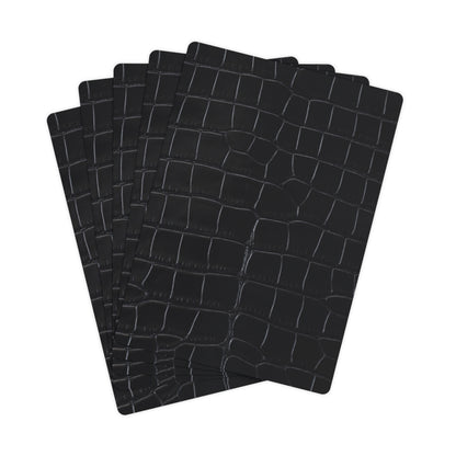 Black Printed Crocodile Poker Cards