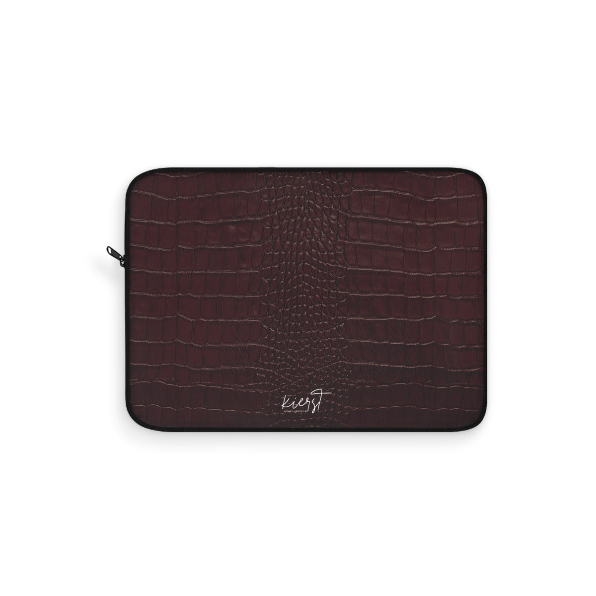 Signature Velvet Noir Crocodile Print Laptop Sleeve