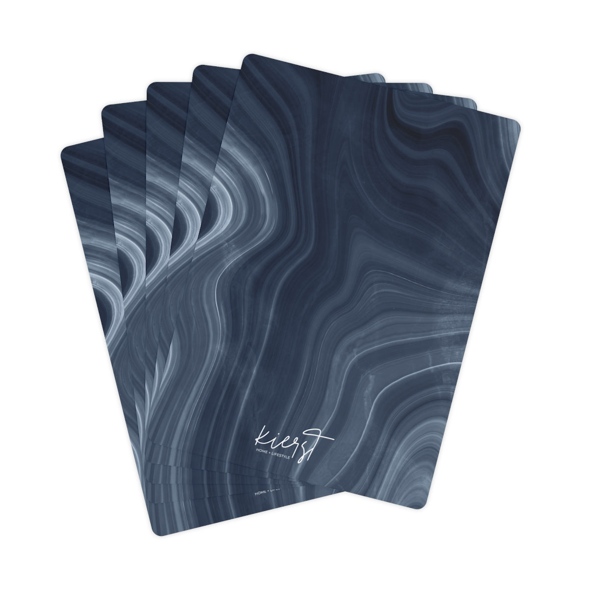 Navy Marble Poker Playing Cards