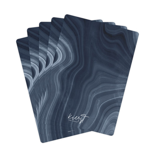 Navy Marble Poker Playing Cards