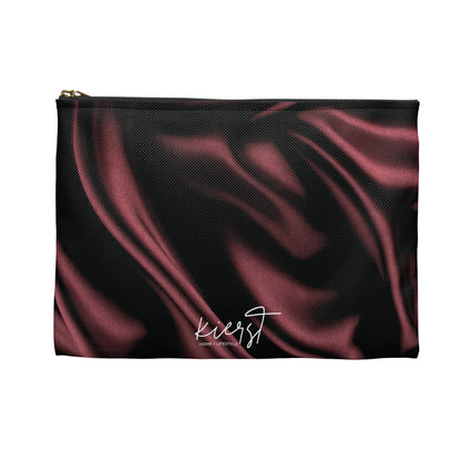 Signature Velvet Noir Silk Print Accessory Pouch