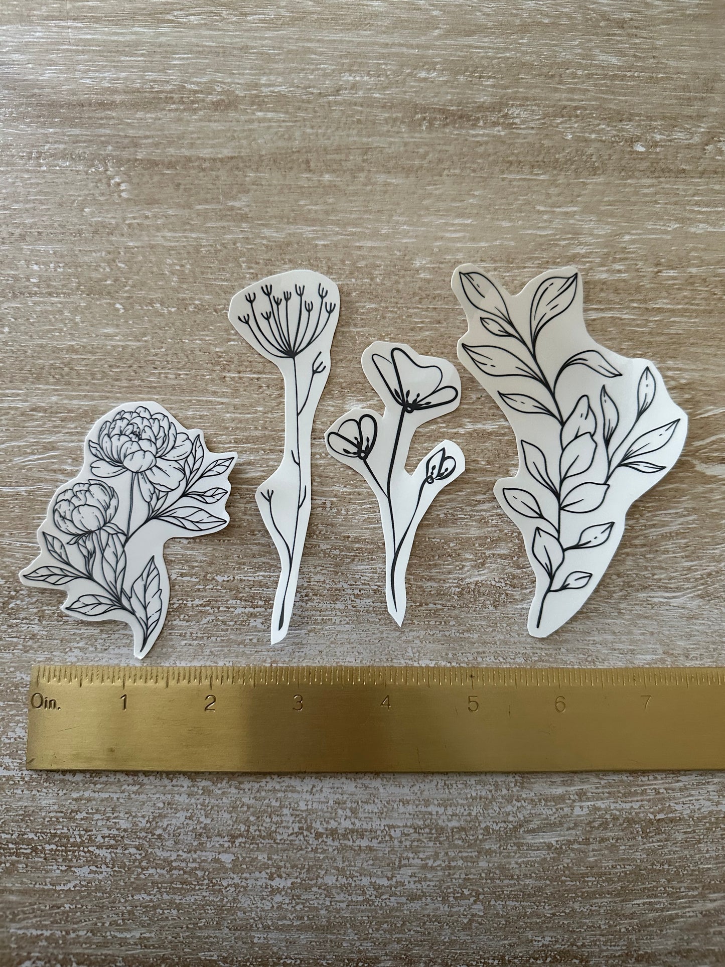 Large Botanical Fine Line Temporary Tattoo