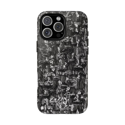 Grey Tweed Print iPhone Case