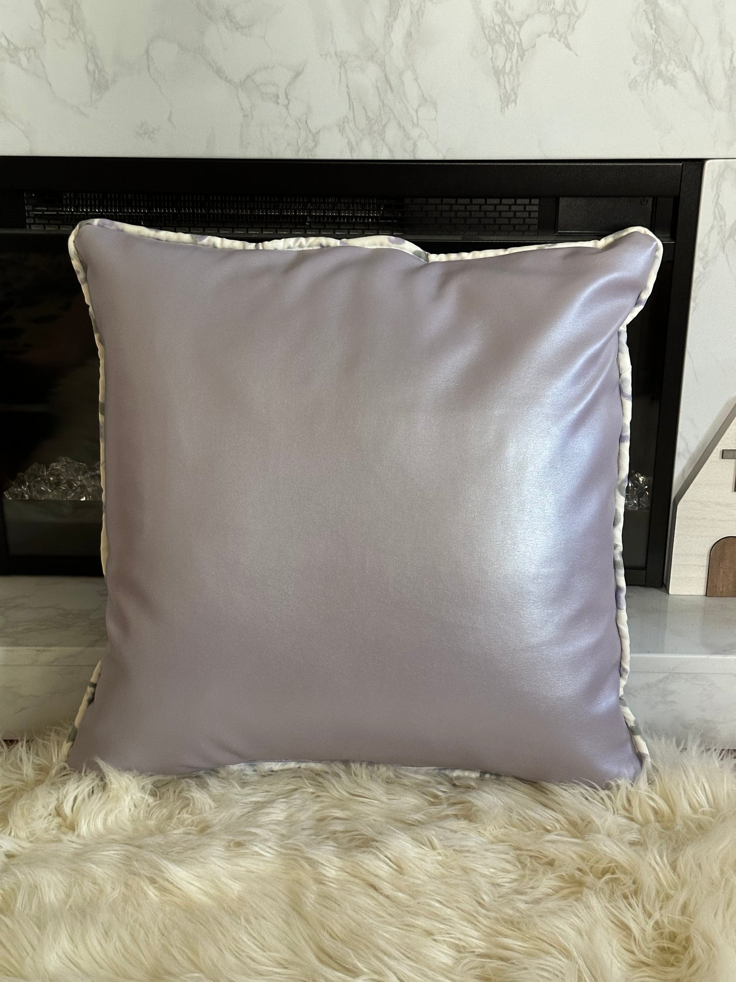 Lilac Pearl Faux Leather Throw Pillows