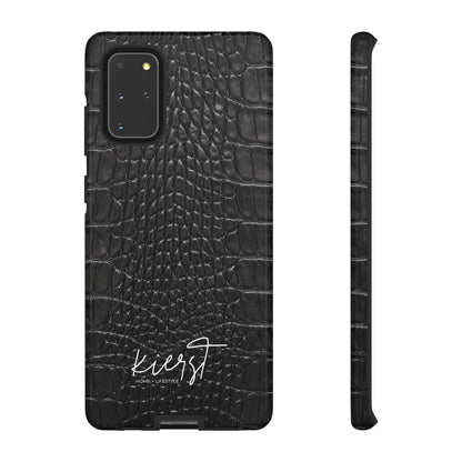 Black Alligator Print Samsung Galaxy Phone Case