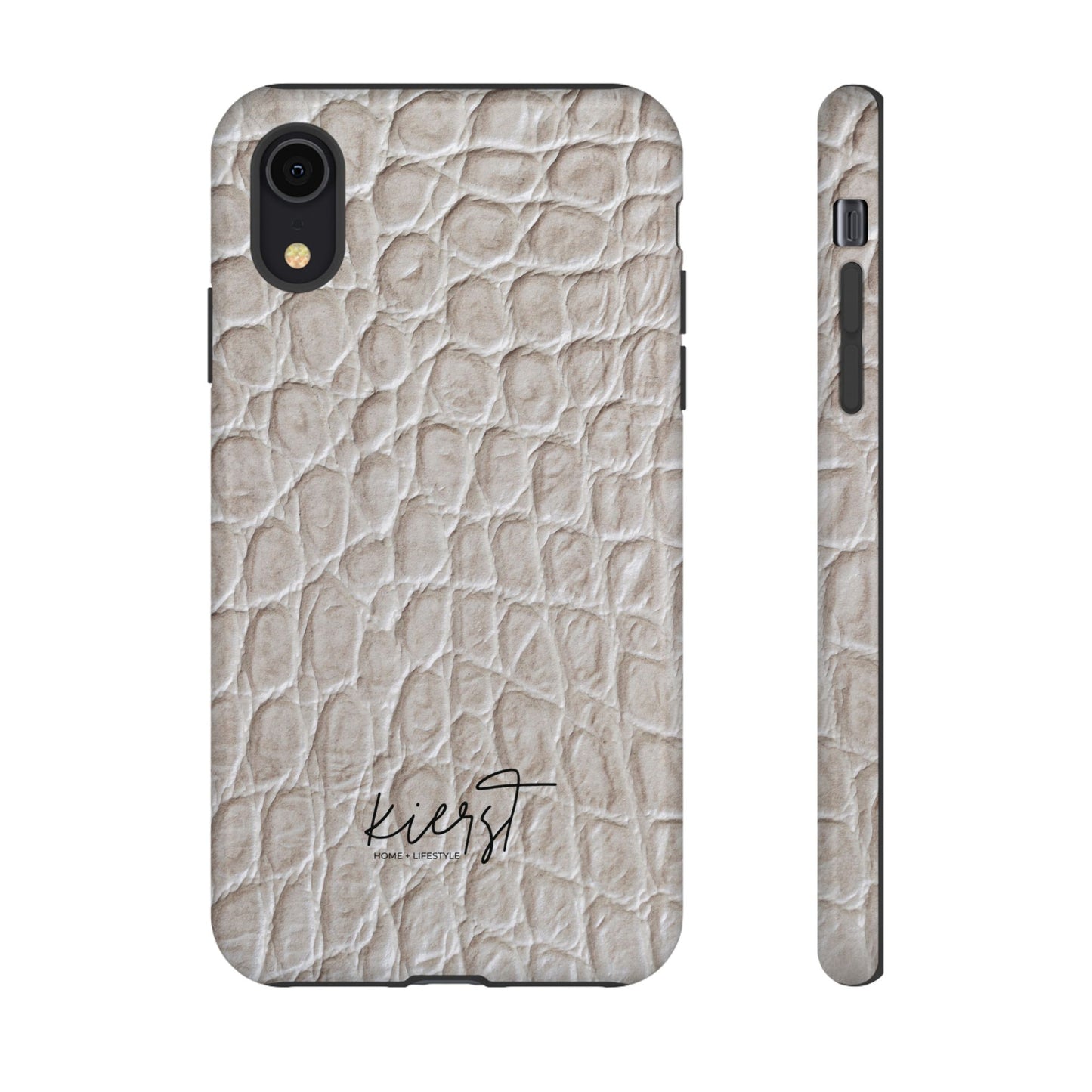 Cream Reptile Print iPhone Case