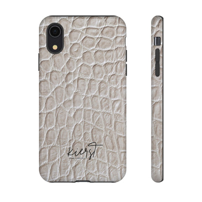 Cream Reptile Print iPhone Case