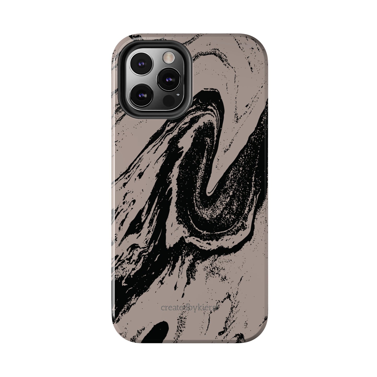 Taupe and Black Marble iPhone Case