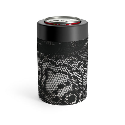 Black + White Lace Print Can Holder