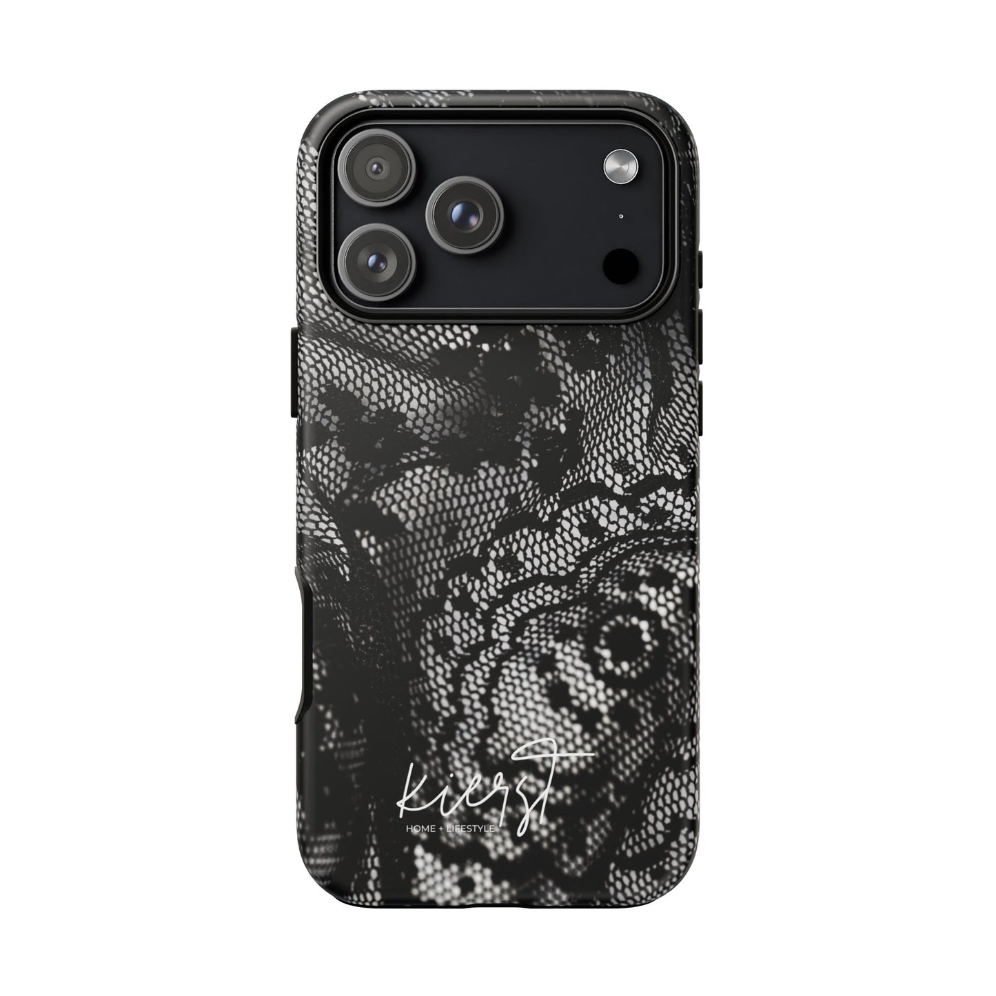 Black + White Lace Print iPhone Case