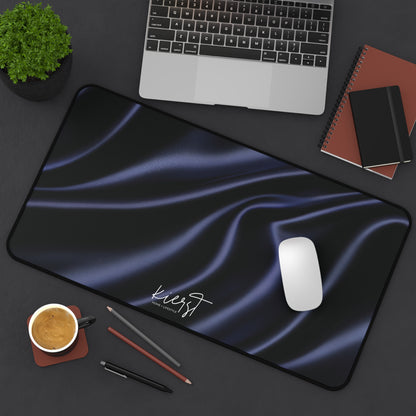 Navy Silk Print Desk Mat