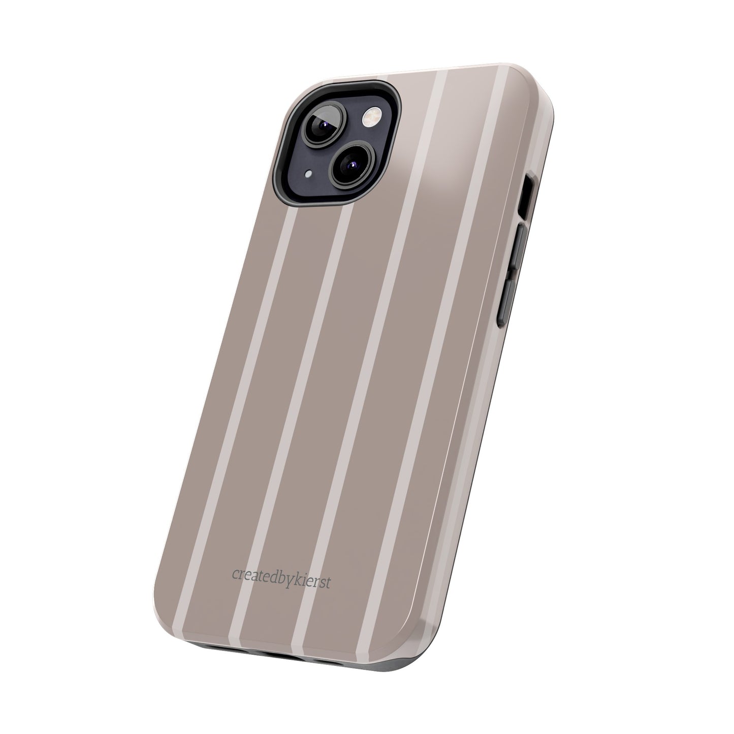 Cream and Brown Vertical Striped iPhone Case