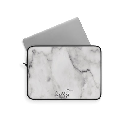 Lived-In Grey and White Marble Laptop Sleeve | Everyday Classic