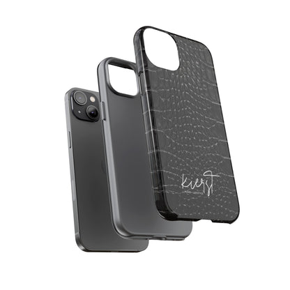 Black Alligator Print iPhone Case | Minimalist Edge Meets Everyday Function