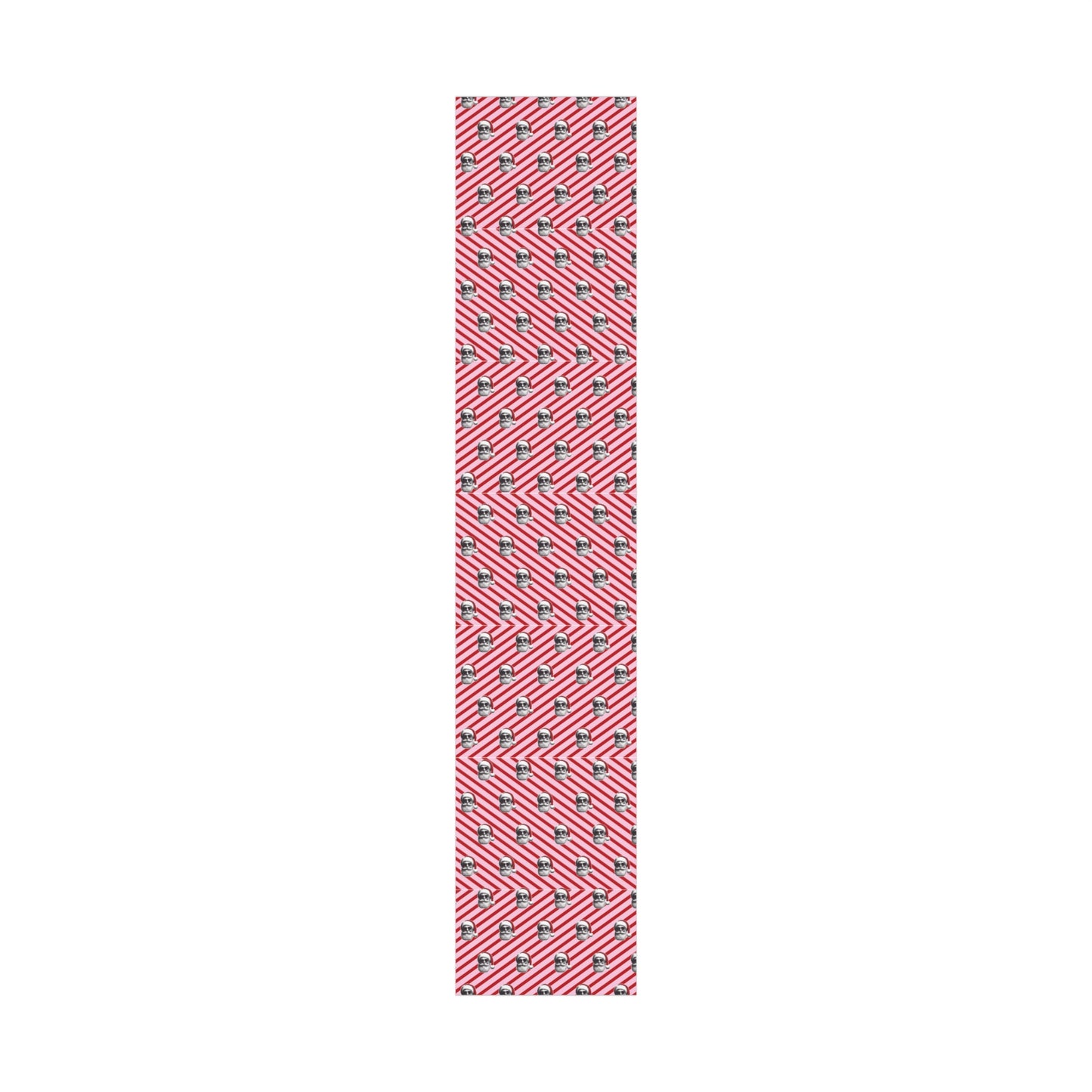 Cool Santa on Pink and Red Diagonal Striped Gift Wrapping paper