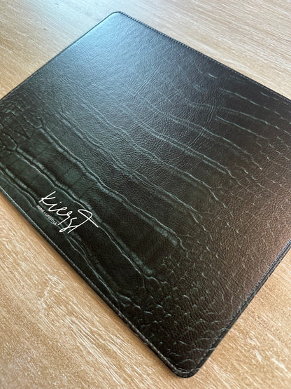 Emerald Crocodile Print Faux Leather Mouse Mat