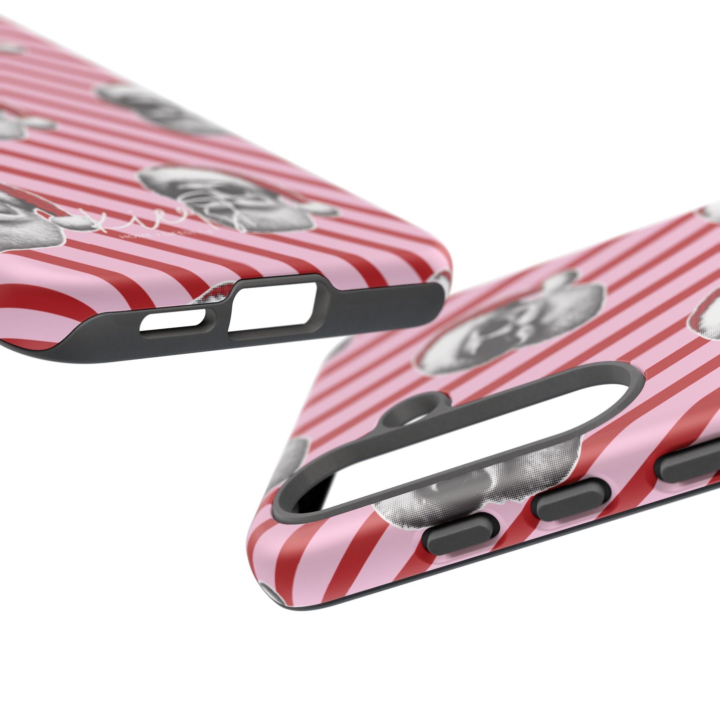 Holiday 25 Cool Santa on Pink and Red Diagonal Striped Samsung Galaxy Phone Case