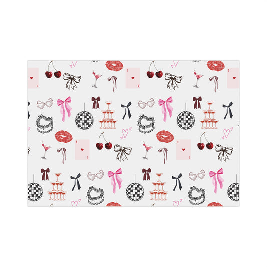 Grey Edge of Romance Wrapping Paper | Glamorous Sticker-Inspired Gift Wrap