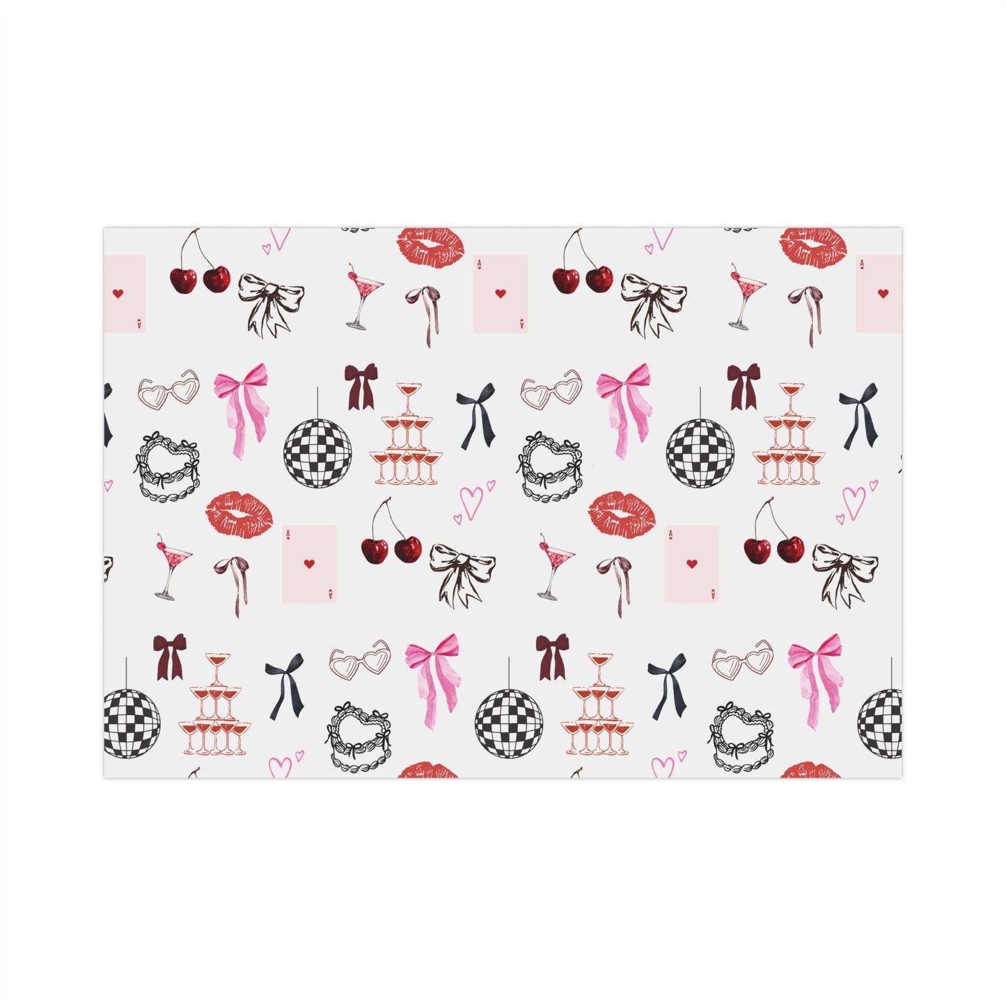 Grey Edge of Romance Wrapping Paper | Glamorous Sticker-Inspired Gift Wrap