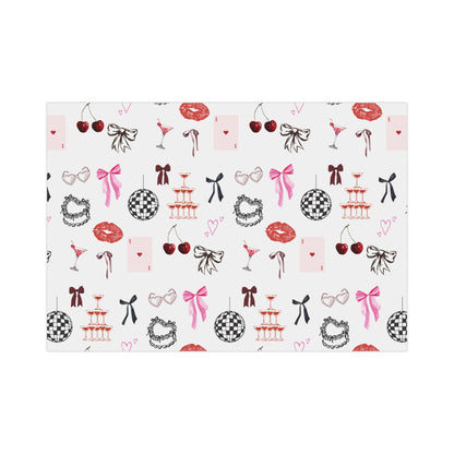 Grey Edge of Romance Wrapping Paper | Glamorous Sticker-Inspired Gift Wrap