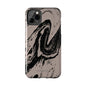 Taupe and Black Marble iPhone Case