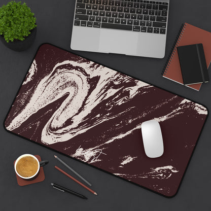 Cream Marble on Signature Velvet Noir Desk Mat