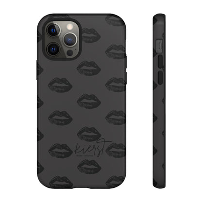 Black Lips on Charcoal iPhone Case