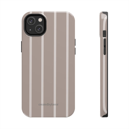 Cream and Brown Vertical Striped iPhone Case