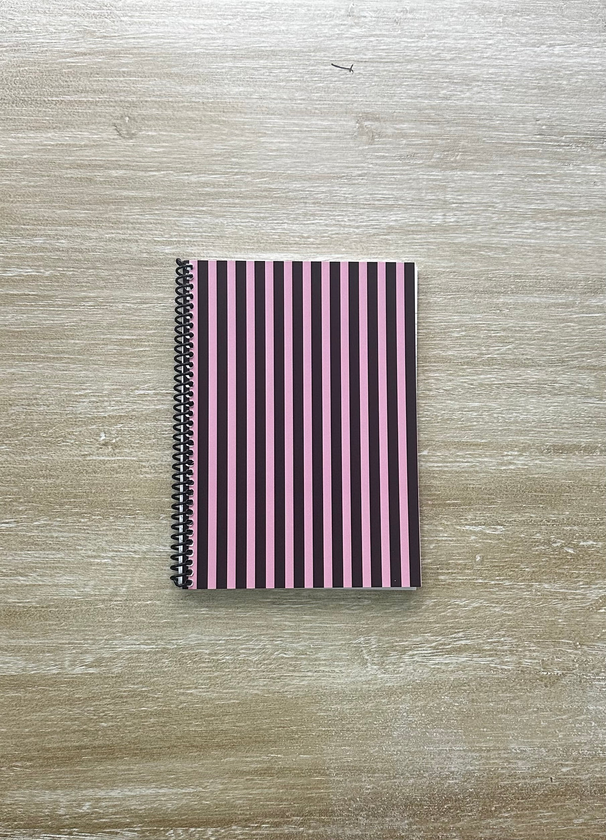 Pink + Signature Velvet Noir Stripes Notebook