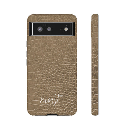 Tan Alligator Print Google Pixel Case | Warm Neutrals, Refined Style